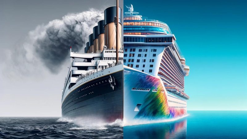 modern cruise ship vs titanic meme